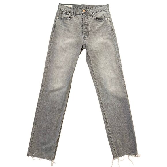 Gap Cheeky straight grey high rise raw hem jeans size 28/6 tall - Picture 12 of 12